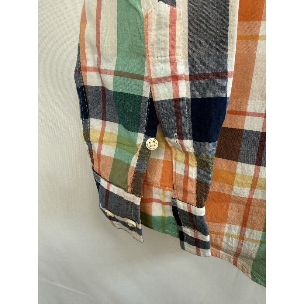 Kiel James Patrick Shirt Mens M Patchwork Multicolor Indian Madras Button Down - Picture 6 of 8